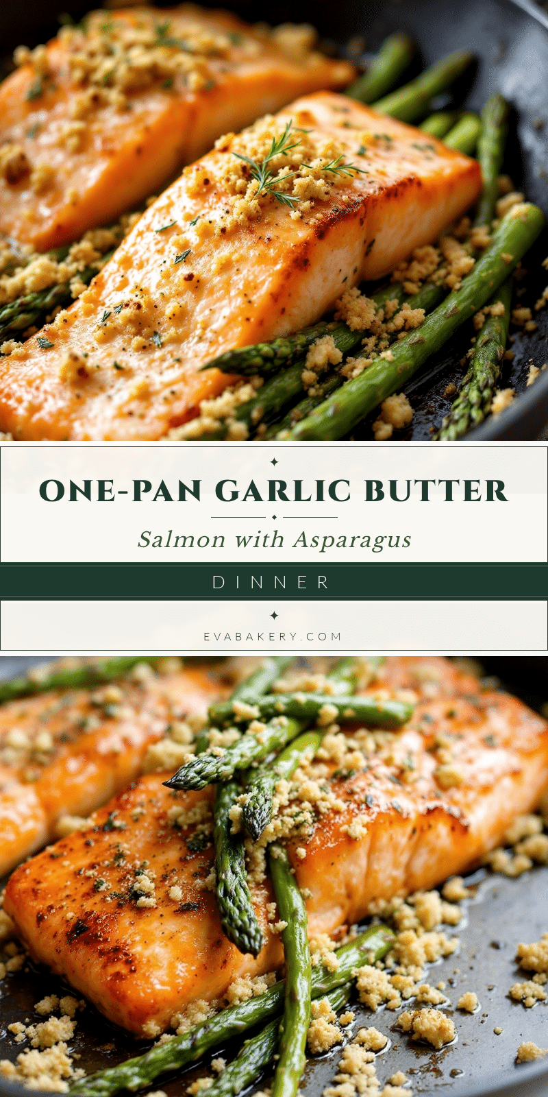 one-pan garlic butter salmon with asparagus recipe