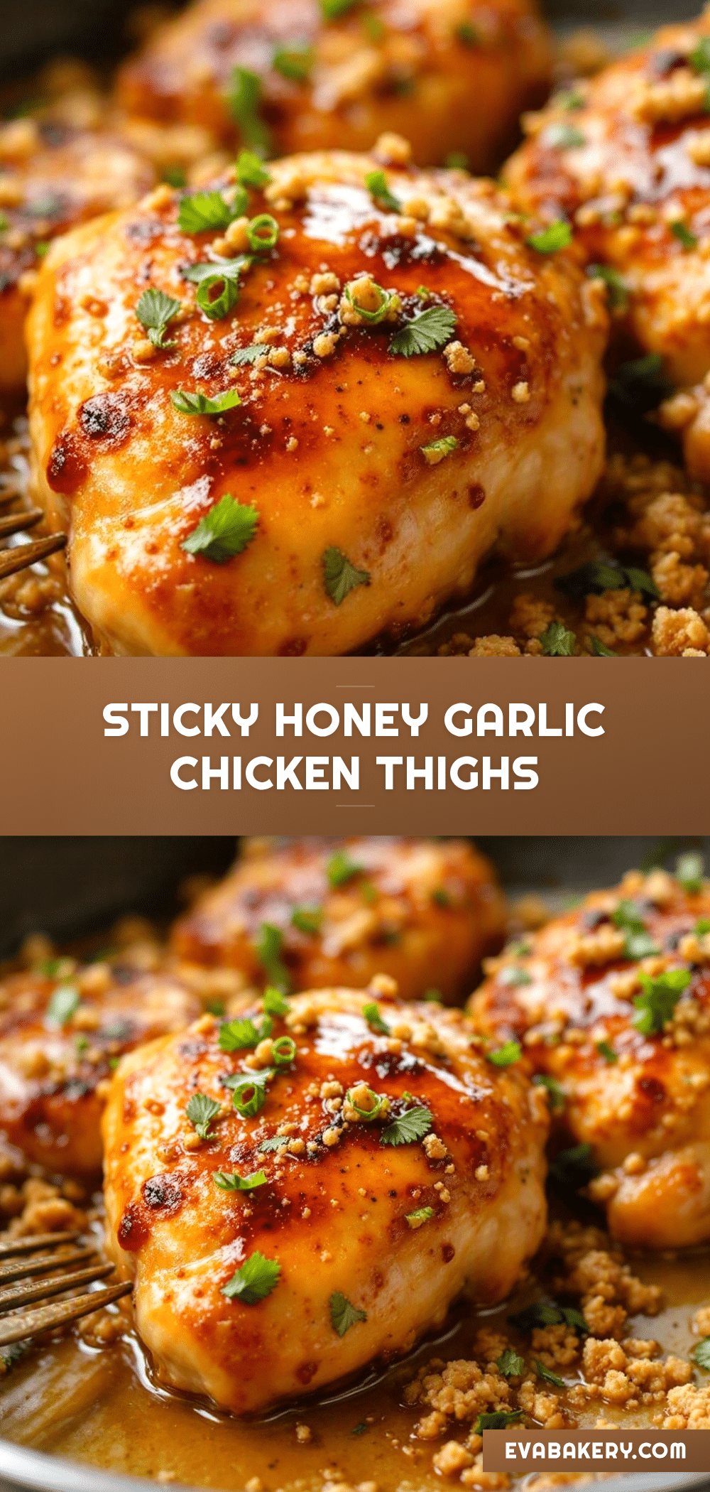 sticky honey garlic chicken thighs recipe