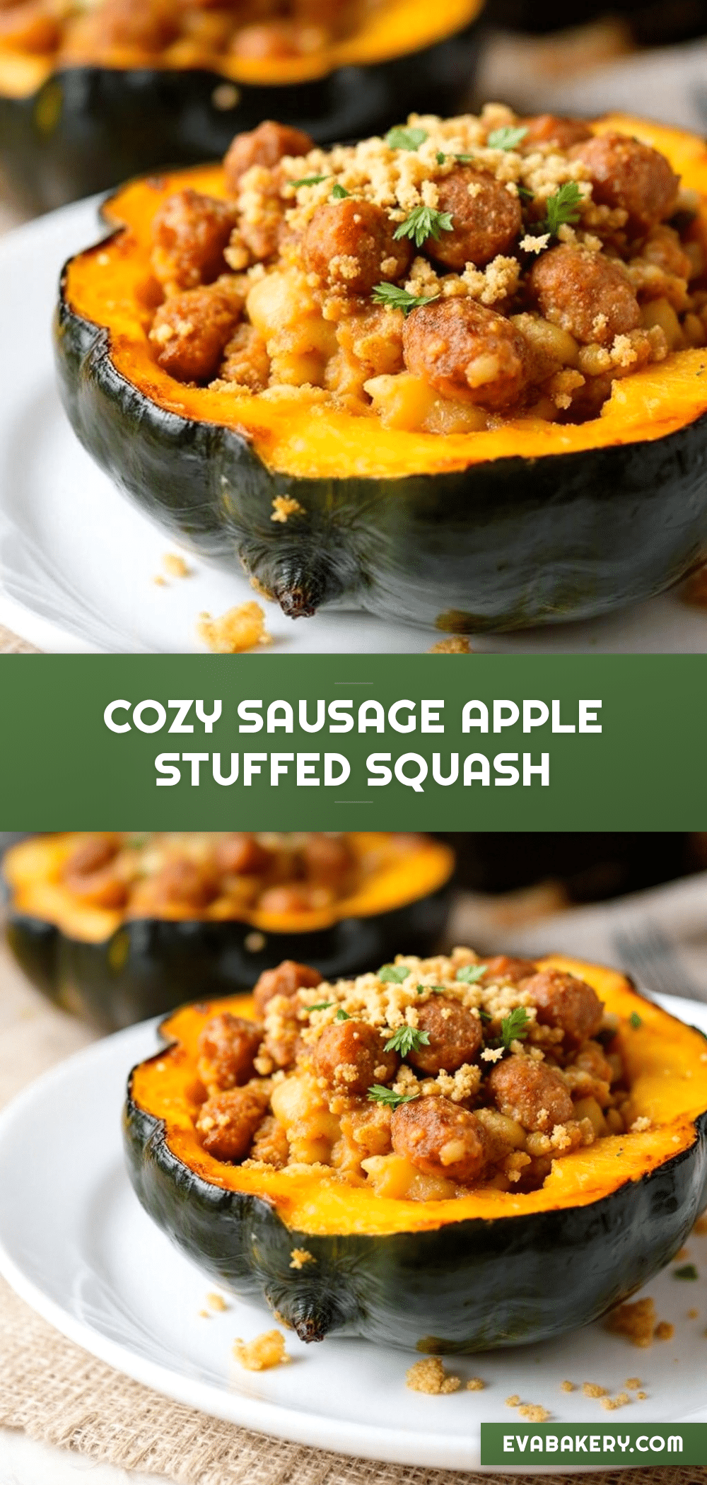 cozy sausage and apple stuffed acorn squash recipe
