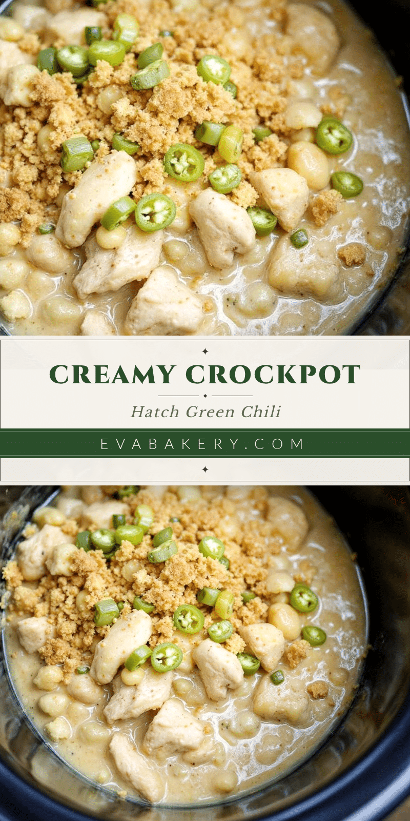 creamy crockpot white chicken chili with hatch green chiles recipe