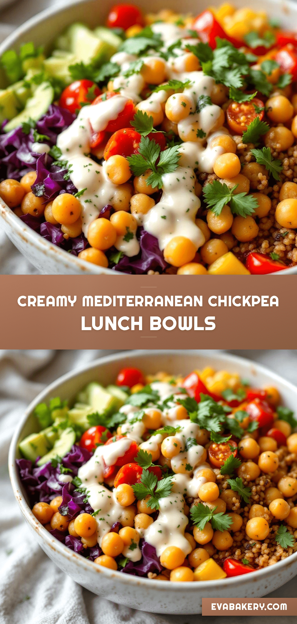 creamy mediterranean chickpea lunch bowls with tahini recipe