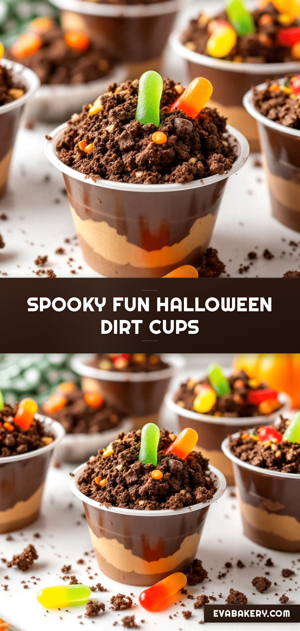 Easy Halloween Dirt Cups recipe