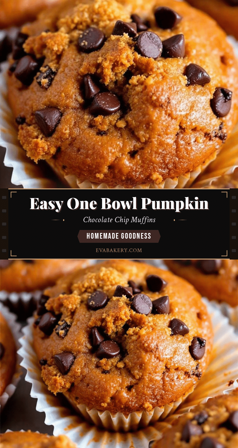 One Bowl Pumpkin Chocolate Chip Muffins recipe