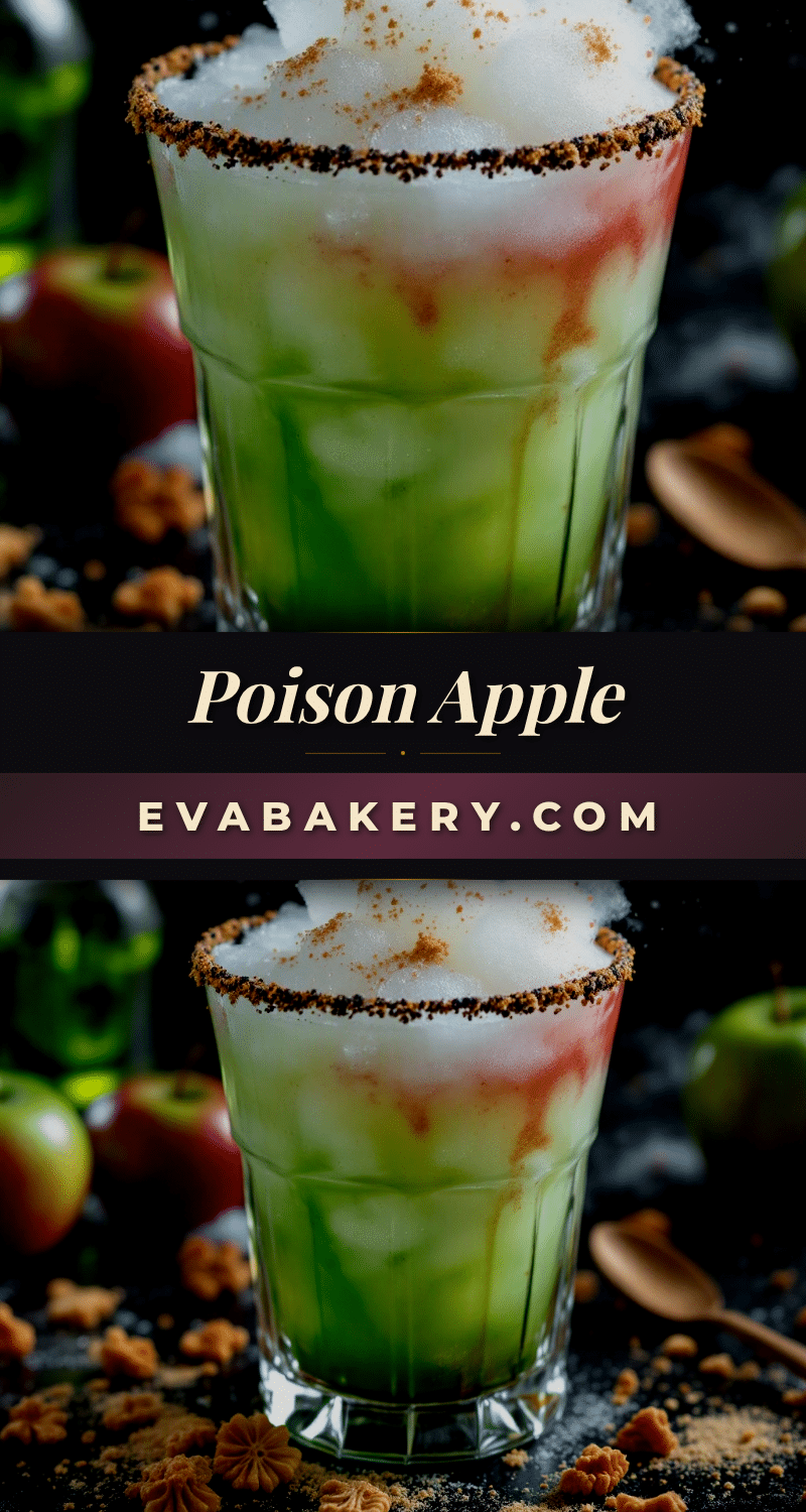 spooky poison apple halloween cocktail with dry ice recipe